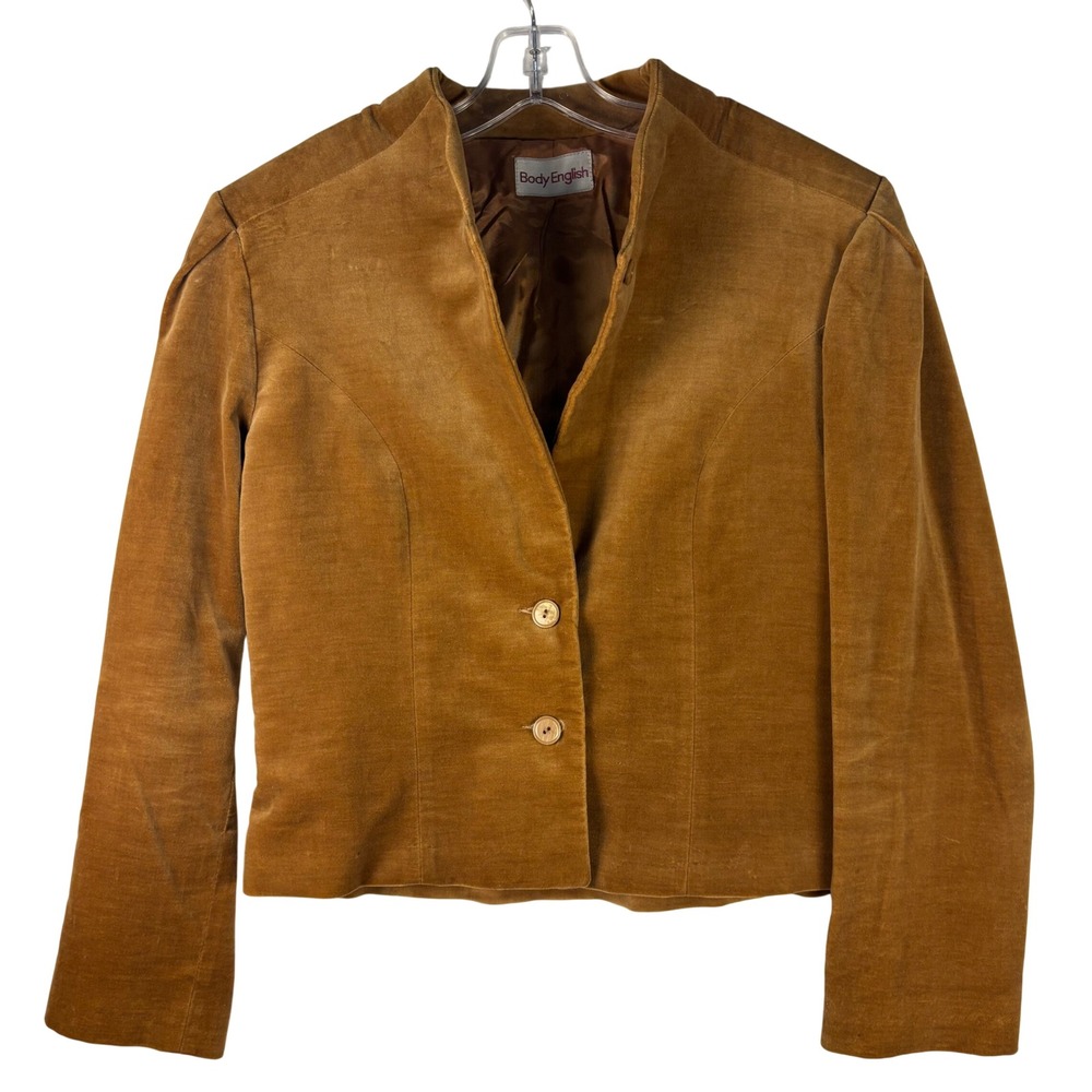 Vintage Body‎ English Brown Velvet Blazer Jacket Size 11/12 Made in USA Cotton